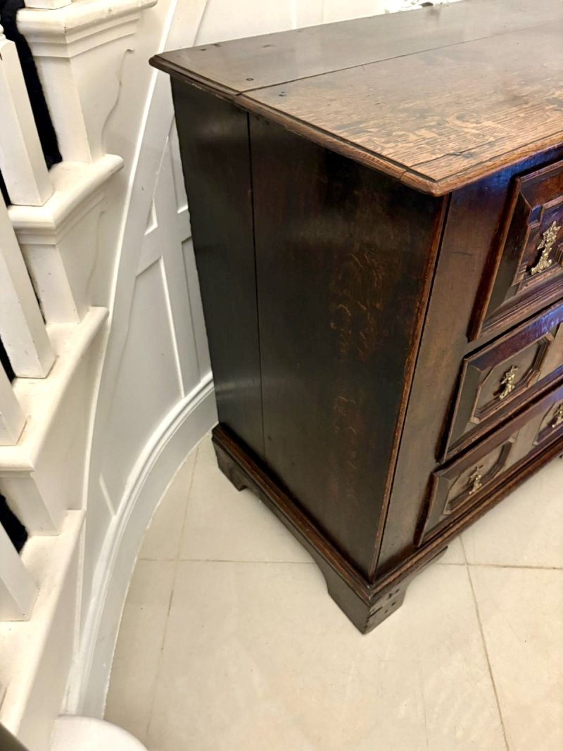 Superb Quality Antique 17th Century Jacobean Oak Geometric Chest of Drawers